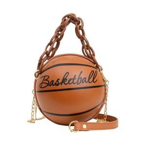 🏀🏀Basketball Shaped Crossbody Handbag Chain Handle -Brown🏀🏀
